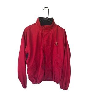 Chaps Ralph Lauren Red Jacket Size Medium Windbreaker 90s Vintage Mens
